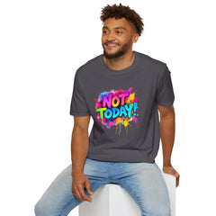 Colorful 'Not Today' Unisex Softstyle T-Shirt, Casual Tee, Statement Shirt, Funny Gift, Everyday Wear, Graphic Print Shirt