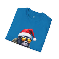 Cool Gorilla Santa T-Shirt | Funny Holiday Tee | Unisex Gift for Christmas, Party Wear, Family Gathering, Casual Style