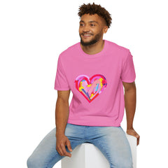 Heart Beat Unisex T-Shirt, Colorful Love Tee, Casual Graphic Tee, Gift for Friends, Valentine's Day Shirt