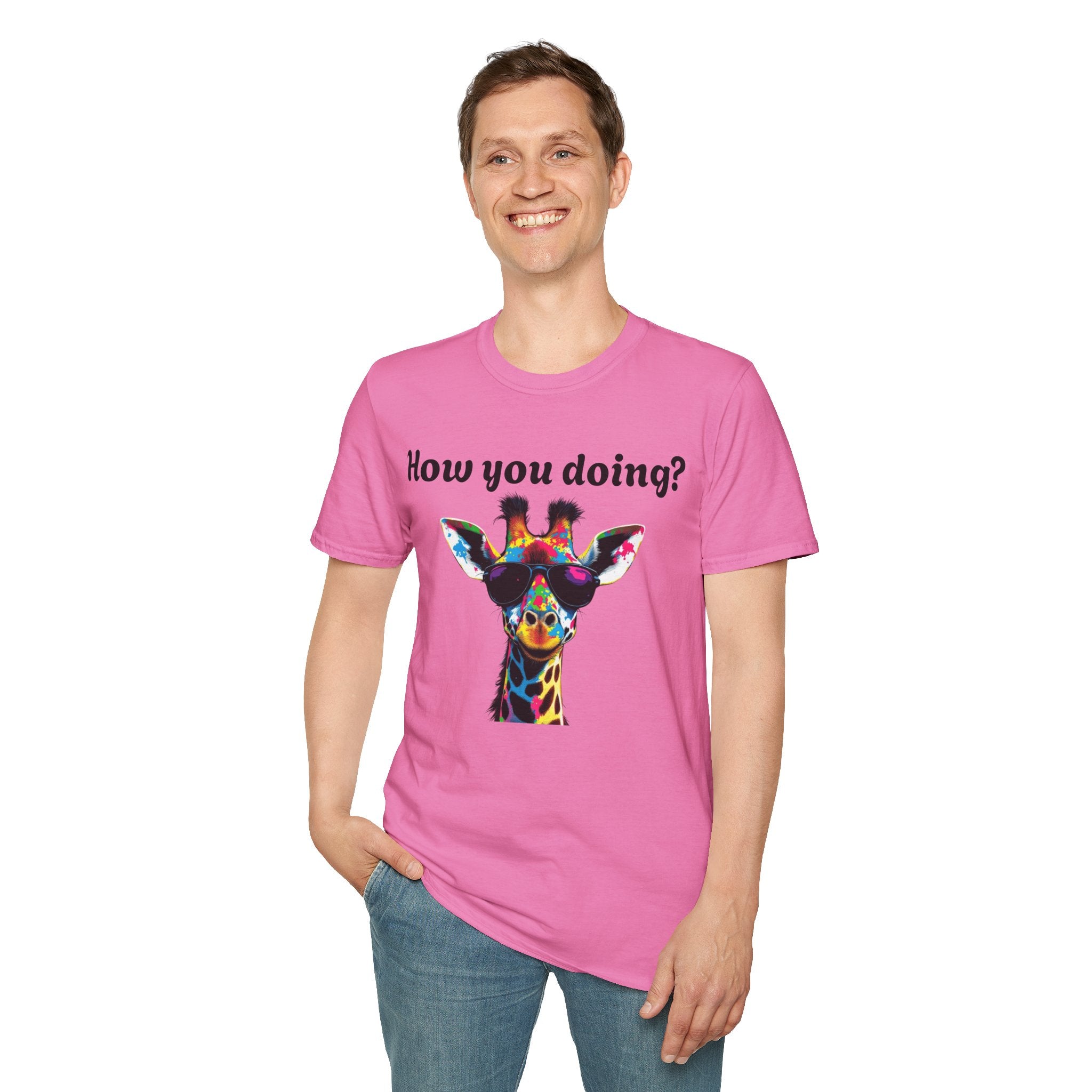 Colorful Giraffe T-Shirt: Fun Animal Tee, Gift for Animal Lovers, Quirky Statement Shirt, Cute Graphic Tee, Unique Birthday Present