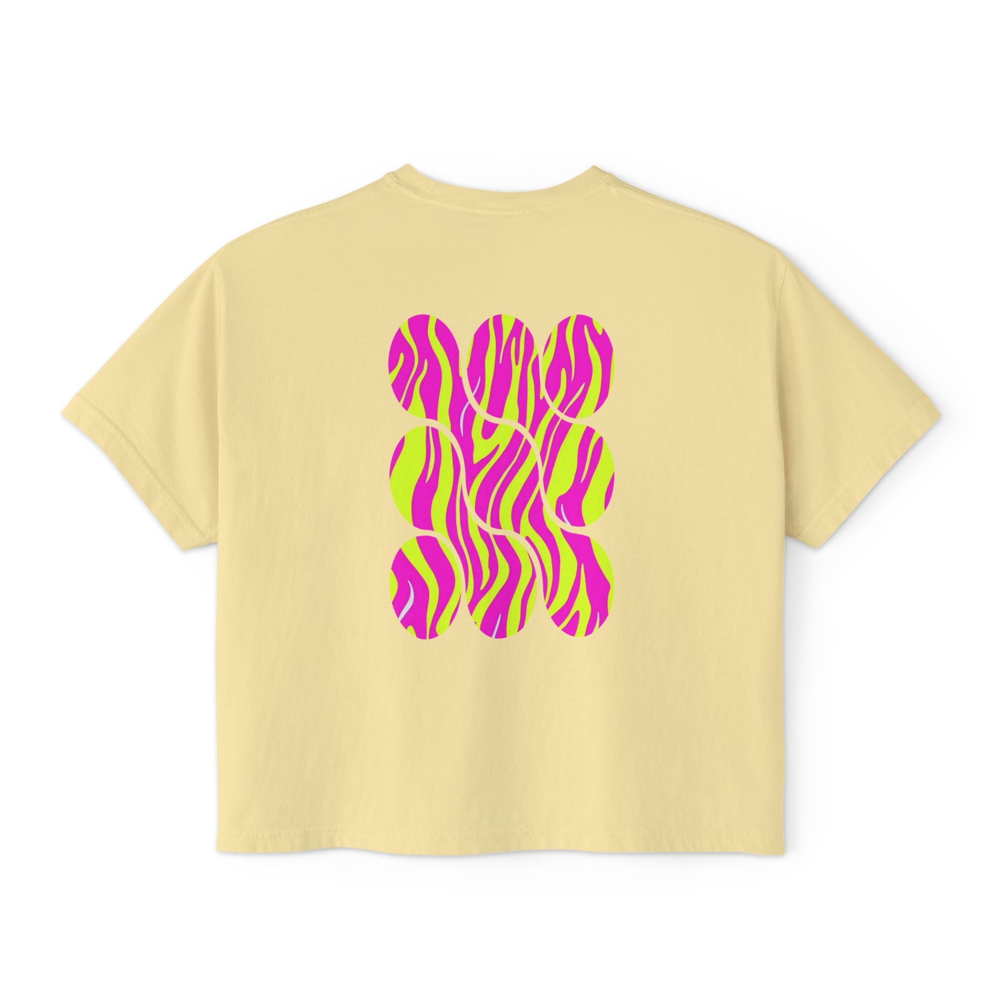 Women's Boxy Tee with Vibrant Heart and Pattern - Casual Summer Top, Gift for Her, Trendy Tee, Everyday Wear, Heart Print Shirt