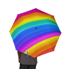 Colorful Rainbow Semi-Automatic Umbrella – Vibrant and Stylish Travel Companion