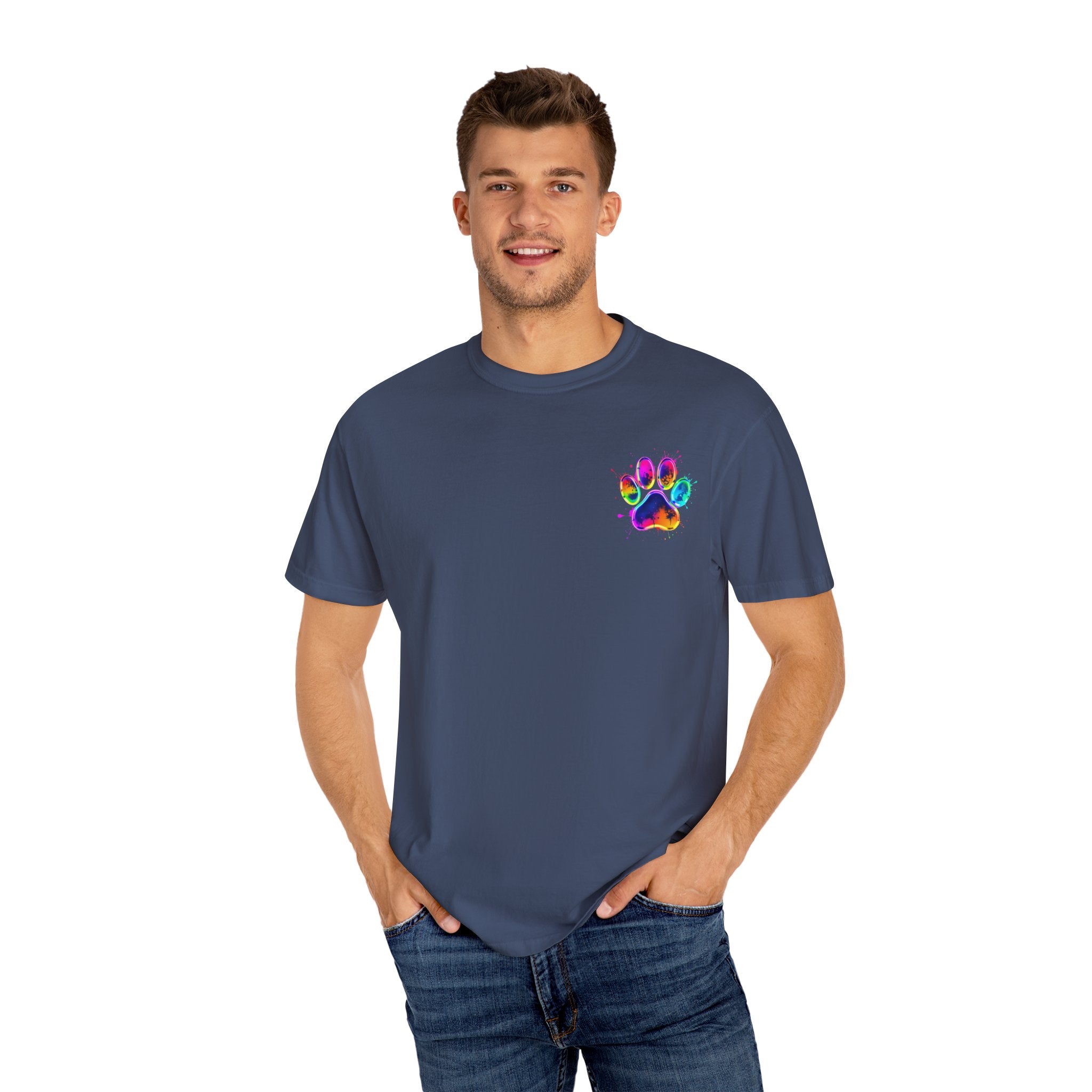 Paw print Graphic T-Shirt, Unisex Vintage Tee, Perfect for Festivals, Beach Days, and Casual Wear, Gift for Sun Lovers