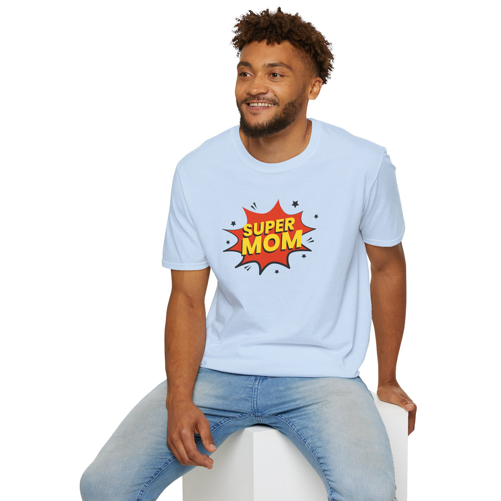 Super Mom Unisex Softstyle T-Shirt | Gift for Mother's Day, Funny Mom Tee, Birthday Present for Mom, Family Apparel, Casual Wear