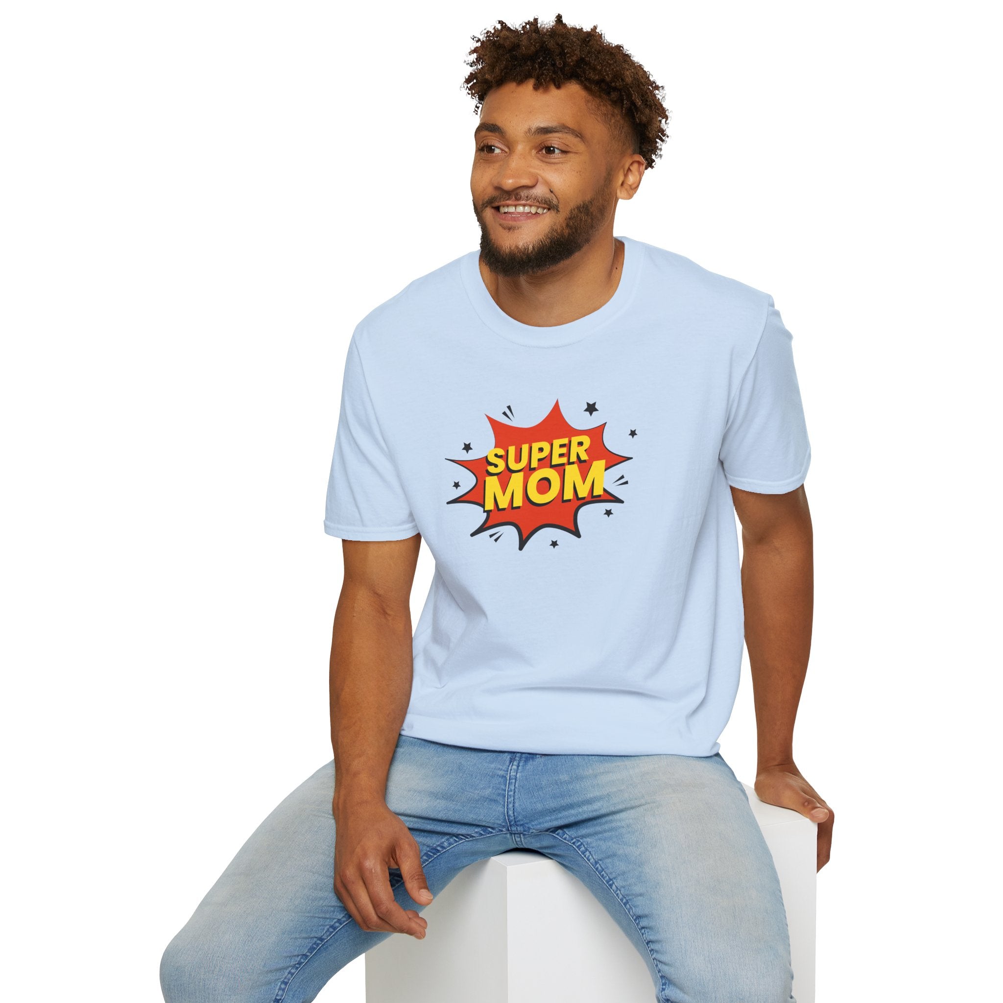 Super Mom Unisex Softstyle T-Shirt | Gift for Mother's Day, Funny Mom Tee, Birthday Present for Mom, Family Apparel, Casual Wear