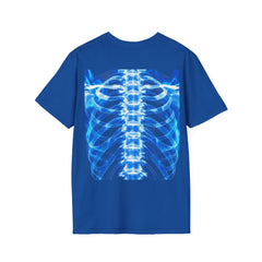 Iridescent Skeleton Tee - Unisex Softstyle T-Shirt, Graphic Tee, Trendy Wear, Halloween Costume, Edgy Fashion, Unique Gift
