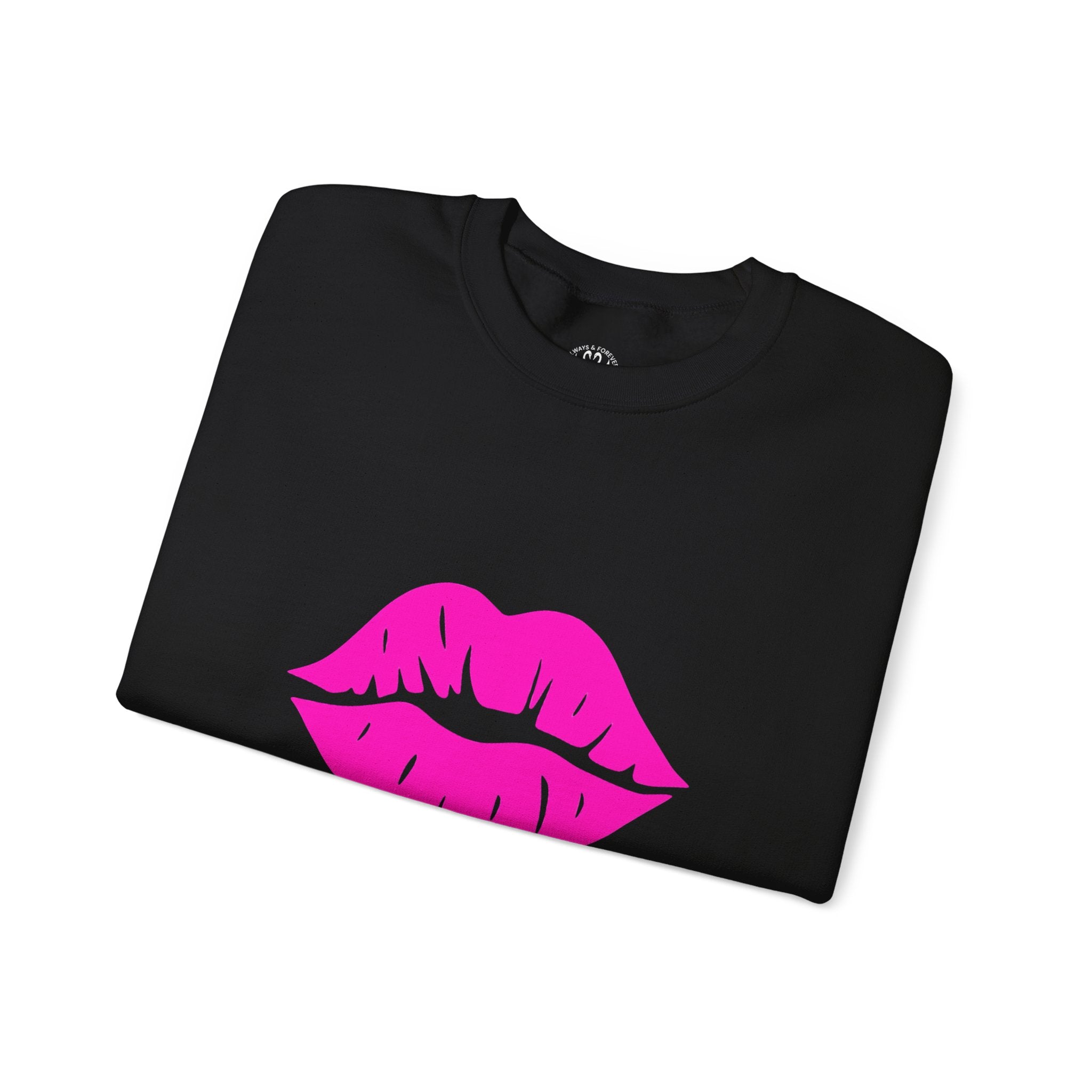 Kiss Mark Crewneck Sweatshirt - Cute Fashion for Her, Cozy Gift Idea, Valentine's Day, Overall Style, Relaxed Fit