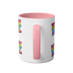 Colorful Rock & Roll Coffee Mug - 11oz Two-Tone Mug for Music Lovers