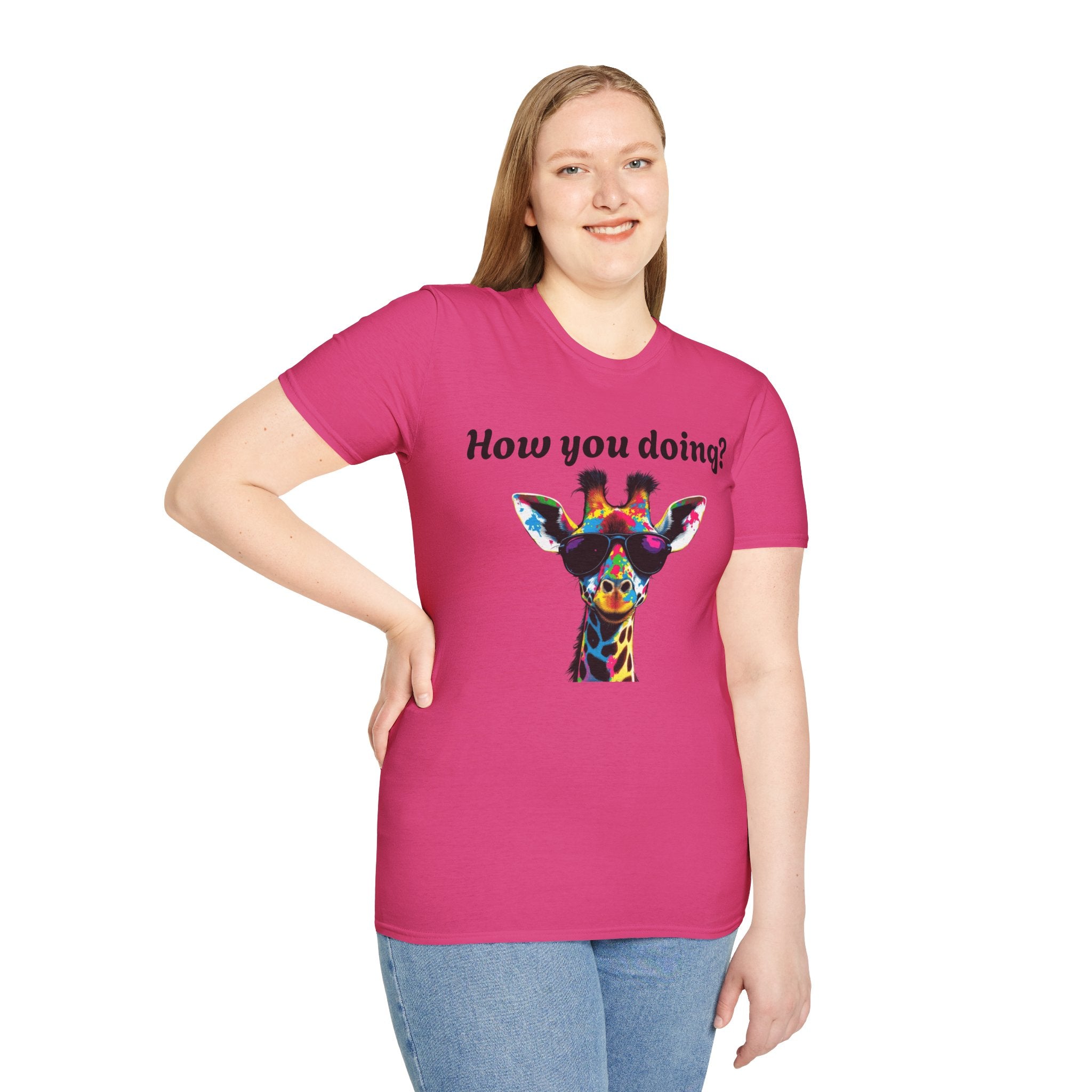 Colorful Giraffe T-Shirt: Fun Animal Tee, Gift for Animal Lovers, Quirky Statement Shirt, Cute Graphic Tee, Unique Birthday Present