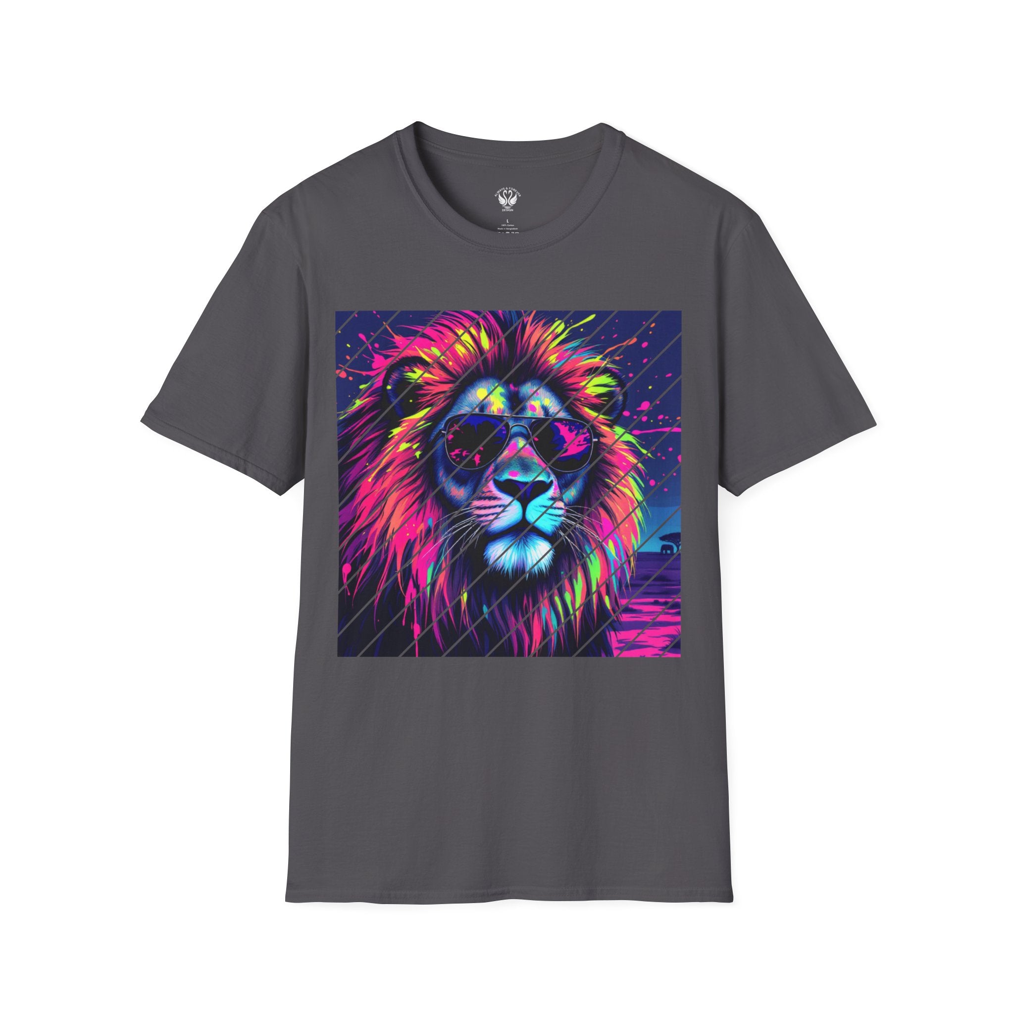 Vibrant Lion Graphic T-Shirt, Colorful Unisex Tee, Gift for Animal Lovers, Trendy Casual Wear, Perfect for Birthdays and Celebrations
