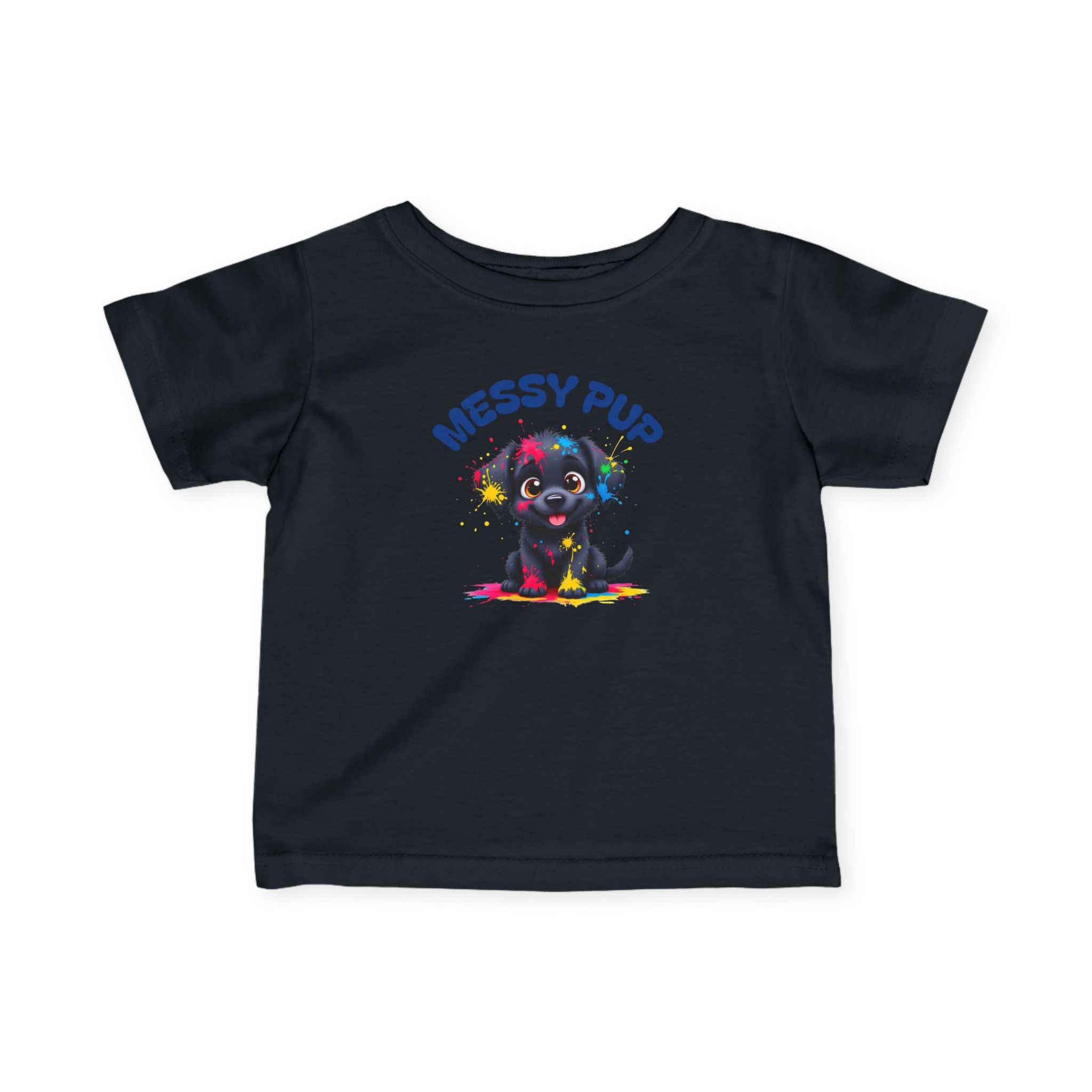 Messy Pup Infant Tee - Cute Animal Graphic T-Shirt for Kids