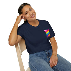 Vibrant Rainbow Softstyle T-Shirt, Unisex Pride Tee, LGBTQ+ Apparel, Colorful Casual Wear, Summer Festival Shirt