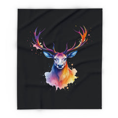Artistic Deer Fleece Blanket - Cozy Home Decor, Gift for Nature Lovers, Animal Lovers, Wildlife Enthusiasts, Unique Throw