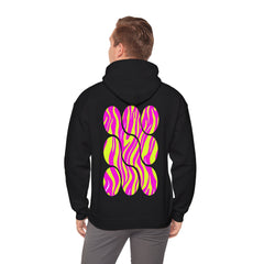 Vibrant Heart Print Hoodie - Funky Sweatshirt for Cozy Days, Perfect for Gifts, Casual Wear, Festivals, and Everyday Comfort