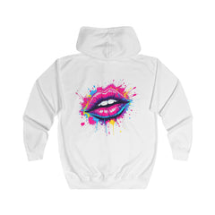 Colorful Lips Unisex Full Zip Hoodie, Graphic Hooded Sweatshirt, Trendy Streetwear, Art-Inspired Apparel, Gift for Her