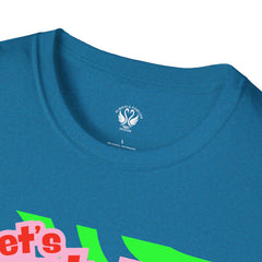 Let's Party Unisex Softstyle T-Shirt, Vibrant Summer Tee, Fun Graphic Shirt, Casual Wear, Birthday Gift, Festival Fashion