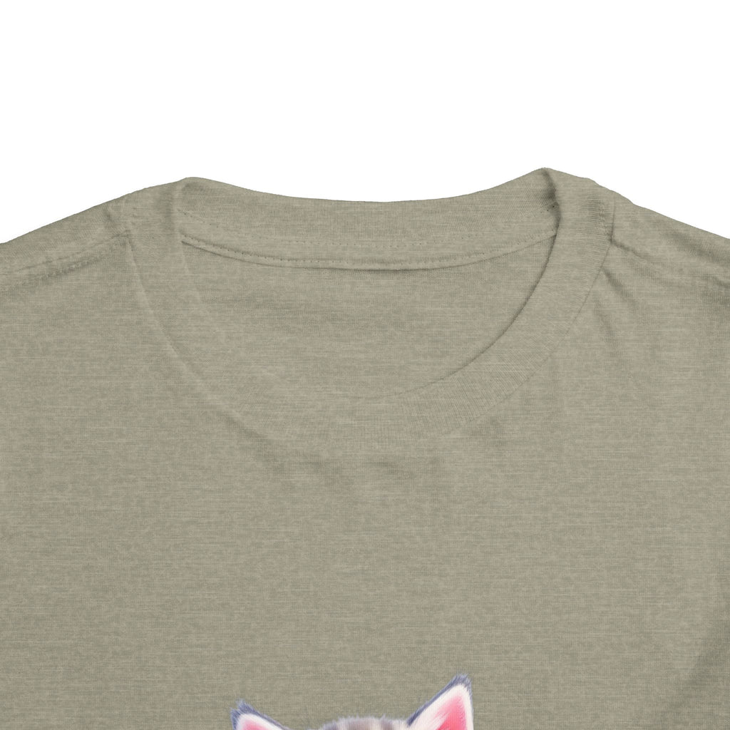 Cute Cat Toddler Tee - Whimsical Graphic Short Sleeve Shirt for Kids