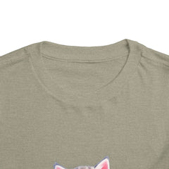 Cute Cat Toddler Tee - Whimsical Graphic Short Sleeve Shirt for Kids