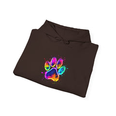 Colourful Paw Print Hoodie for Animal Lovers