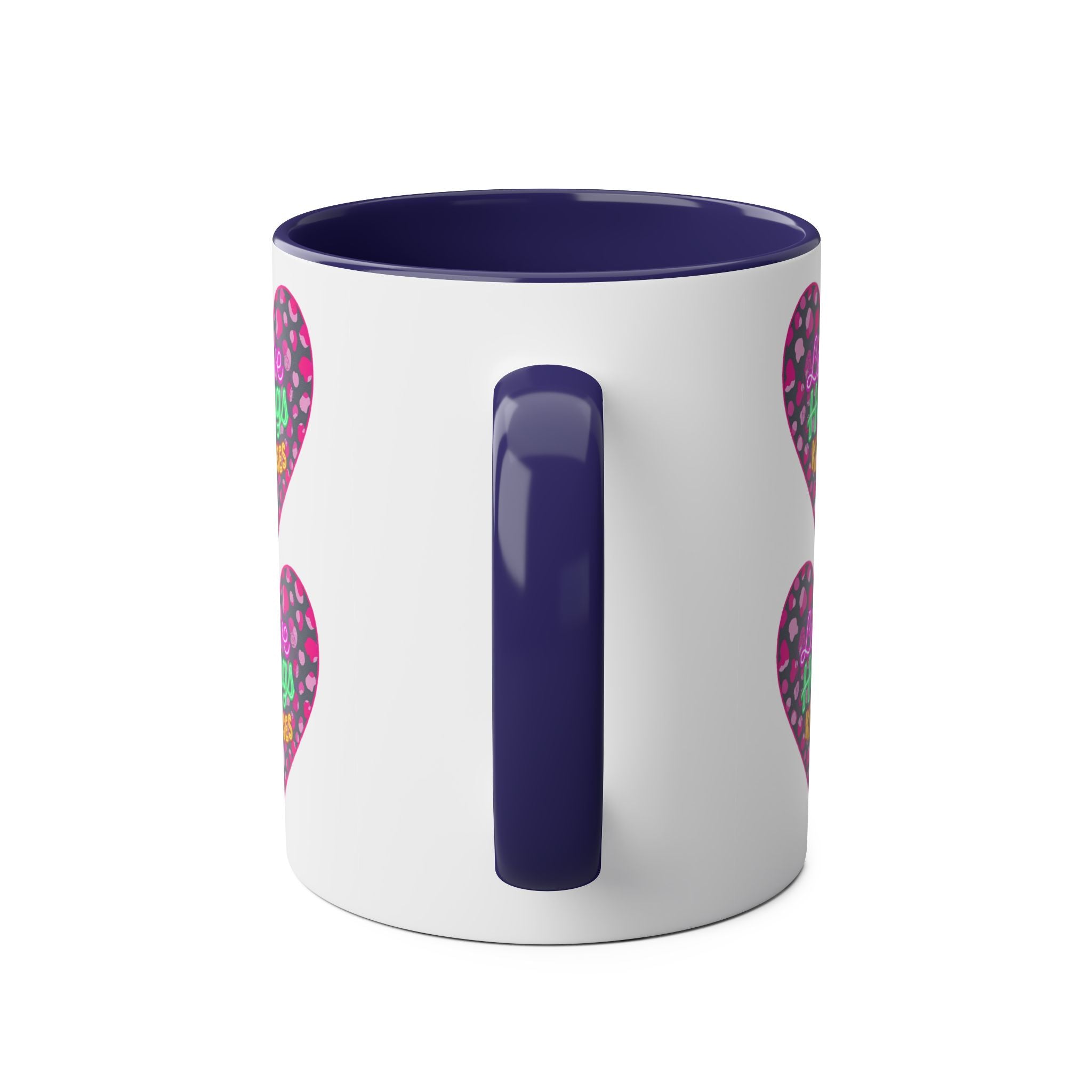 Colorful Love Mug: Perfect for Valentine's Day, Cute Gift, Coffee Break, Home Decor, Heart Design, Love Hugs Kisses