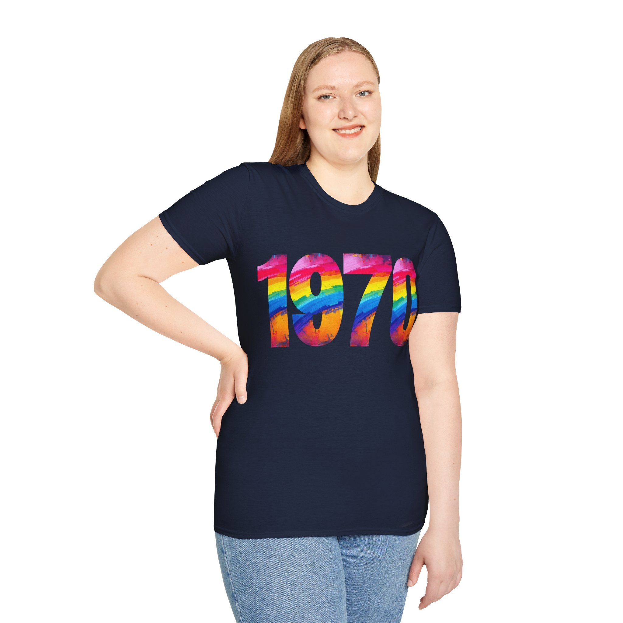 Retro 1970 Rainbow Unisex T-Shirt, Vintage Graphic Tee, LGBTQ Pride Apparel, Casual Streetwear, Gift Idea for Birthdays