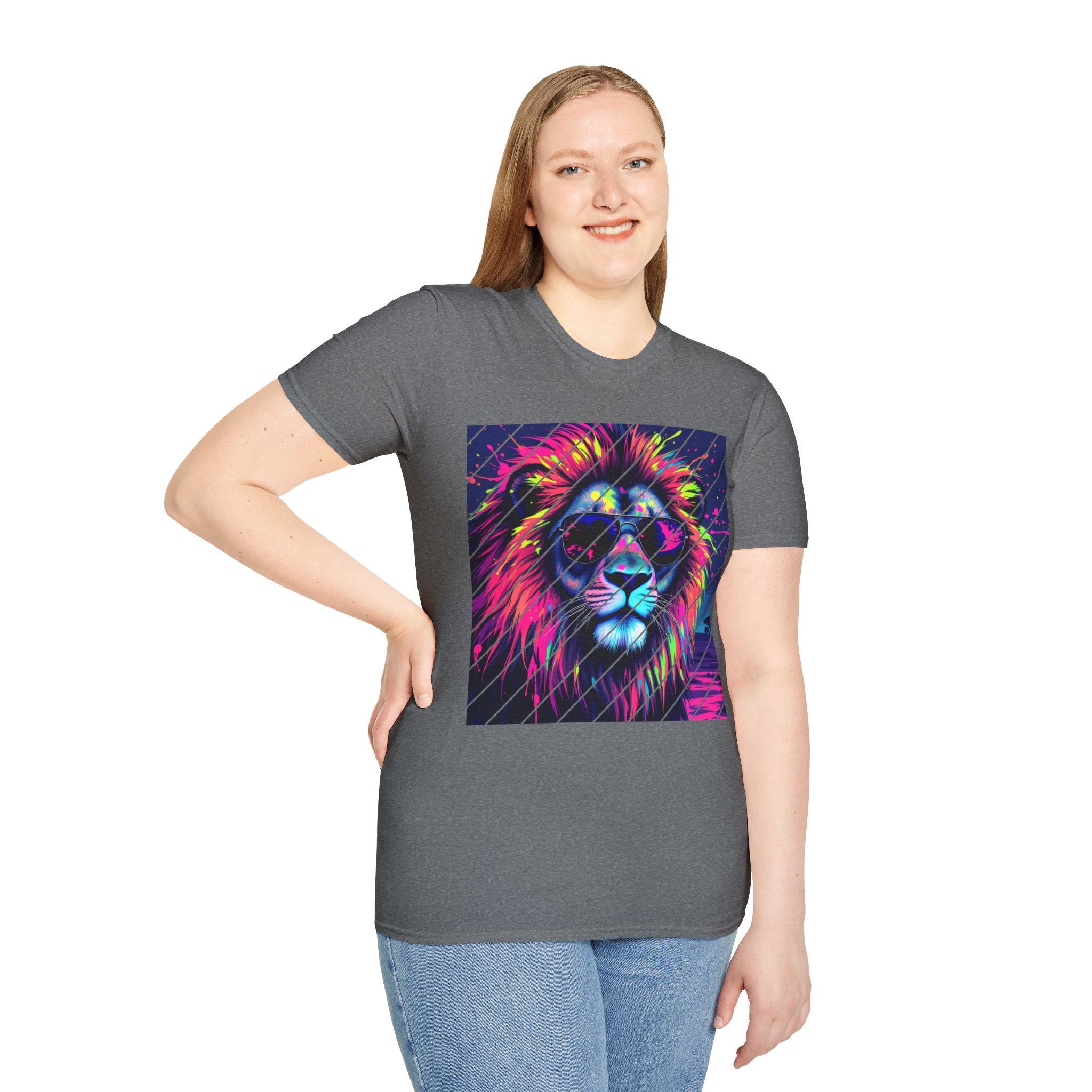 Vibrant Lion Graphic T-Shirt, Colorful Unisex Tee, Gift for Animal Lovers, Trendy Casual Wear, Perfect for Birthdays and Celebrations