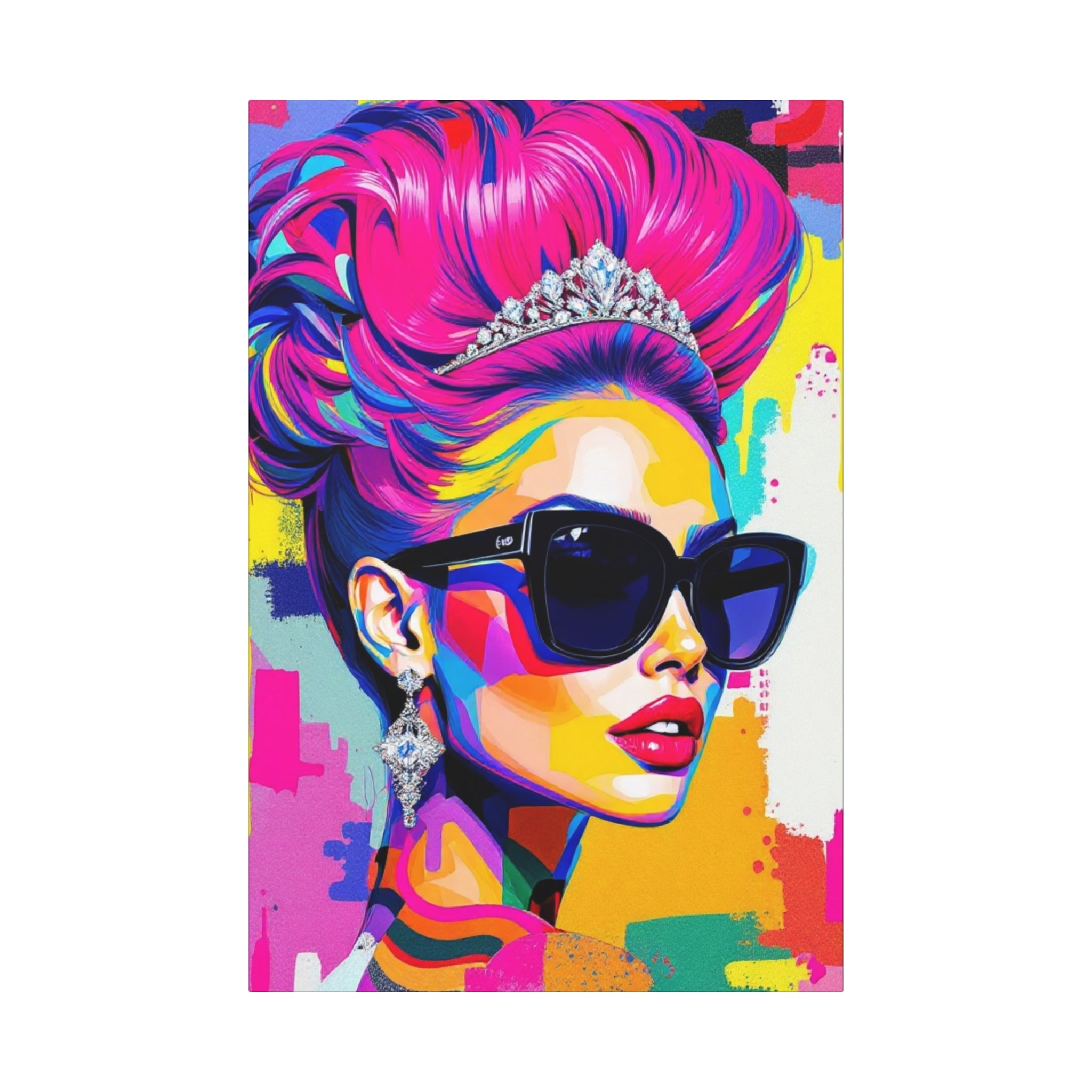 Vibrant Canvas Art Wraps - Colorful Pop Art Portrait