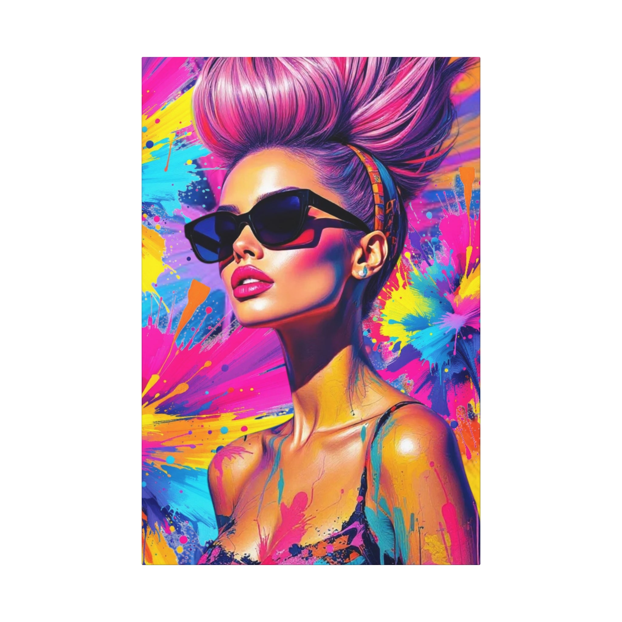 Vibrant Canvas Art Wrap - Colorful Pop Art Wall Decor