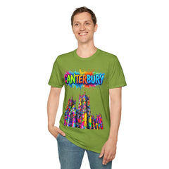 Canterbury Colorful T-Shirt | Vibrant Graphic Tee, Unisex Fashion, Travel Souvenir, Art Lovers Gift, Summer Wardrobe Essential