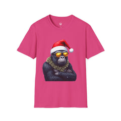 Cool Gorilla Santa T-Shirt | Funny Holiday Tee | Unisex Gift for Christmas, Party Wear, Family Gathering, Casual Style