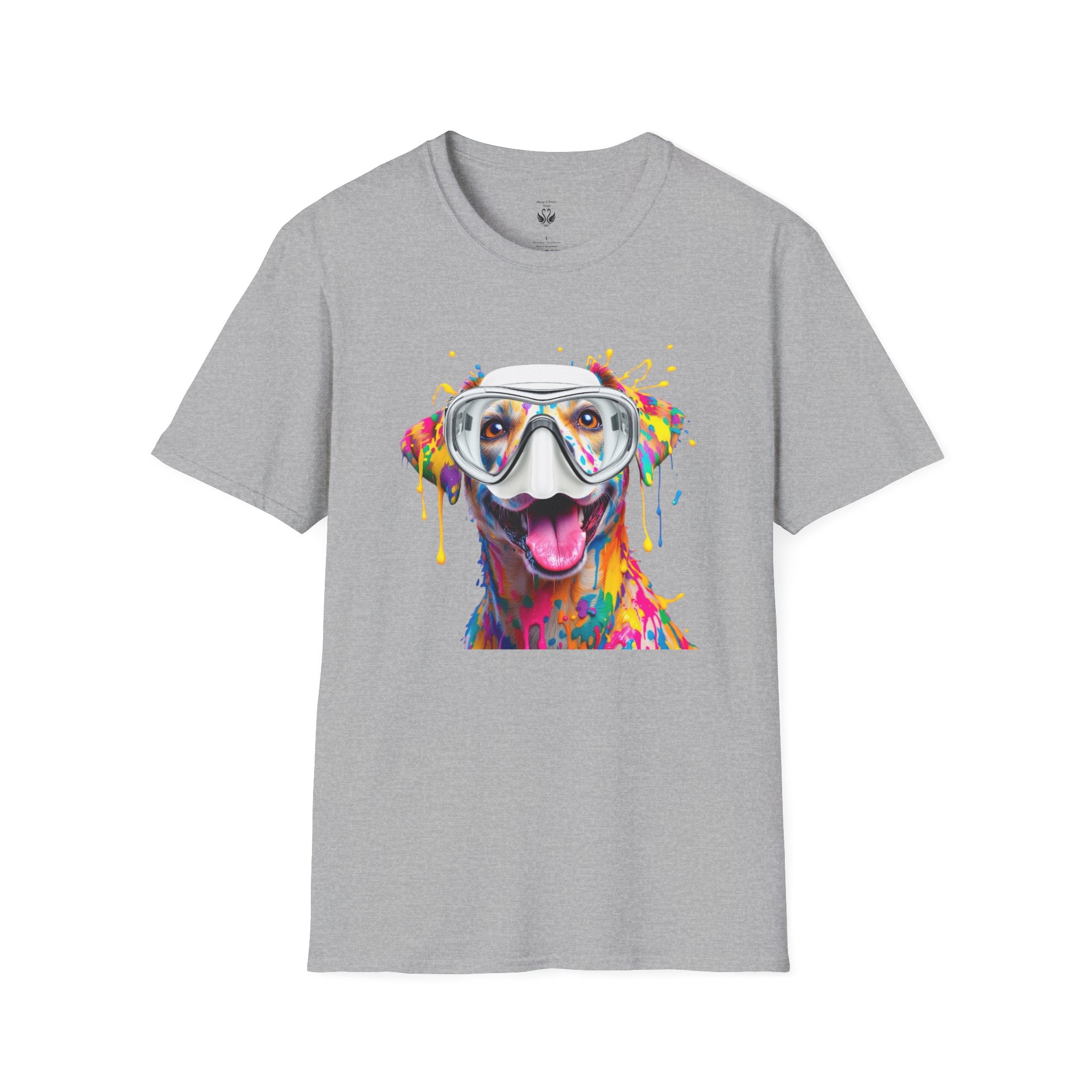 Vibrant Dog Art Unisex T-Shirt – Cute Pet Lover Gift, Animal Artwork Tee, Colorful Dog Graphic Top, Unique Gift for Dog Owners