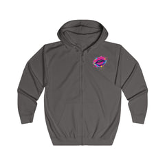 Colorful Lips Unisex Full Zip Hoodie, Graphic Hooded Sweatshirt, Trendy Streetwear, Art-Inspired Apparel, Gift for Her