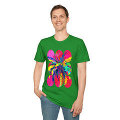 Vibrant Tropical T-Shirt, Beachwear, Summer Apparel, Casual Outfit, Gift for Friends, Festival Fashion