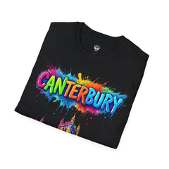 Canterbury Colorful T-Shirt | Vibrant Graphic Tee, Unisex Fashion, Travel Souvenir, Art Lovers Gift, Summer Wardrobe Essential
