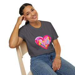 Heart Beat Unisex T-Shirt, Colorful Love Tee, Casual Graphic Tee, Gift for Friends, Valentine's Day Shirt