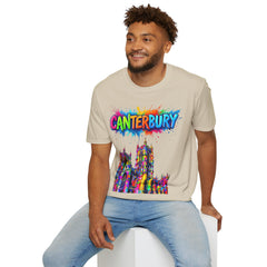 Canterbury Colorful T-Shirt | Vibrant Graphic Tee, Unisex Fashion, Travel Souvenir, Art Lovers Gift, Summer Wardrobe Essential
