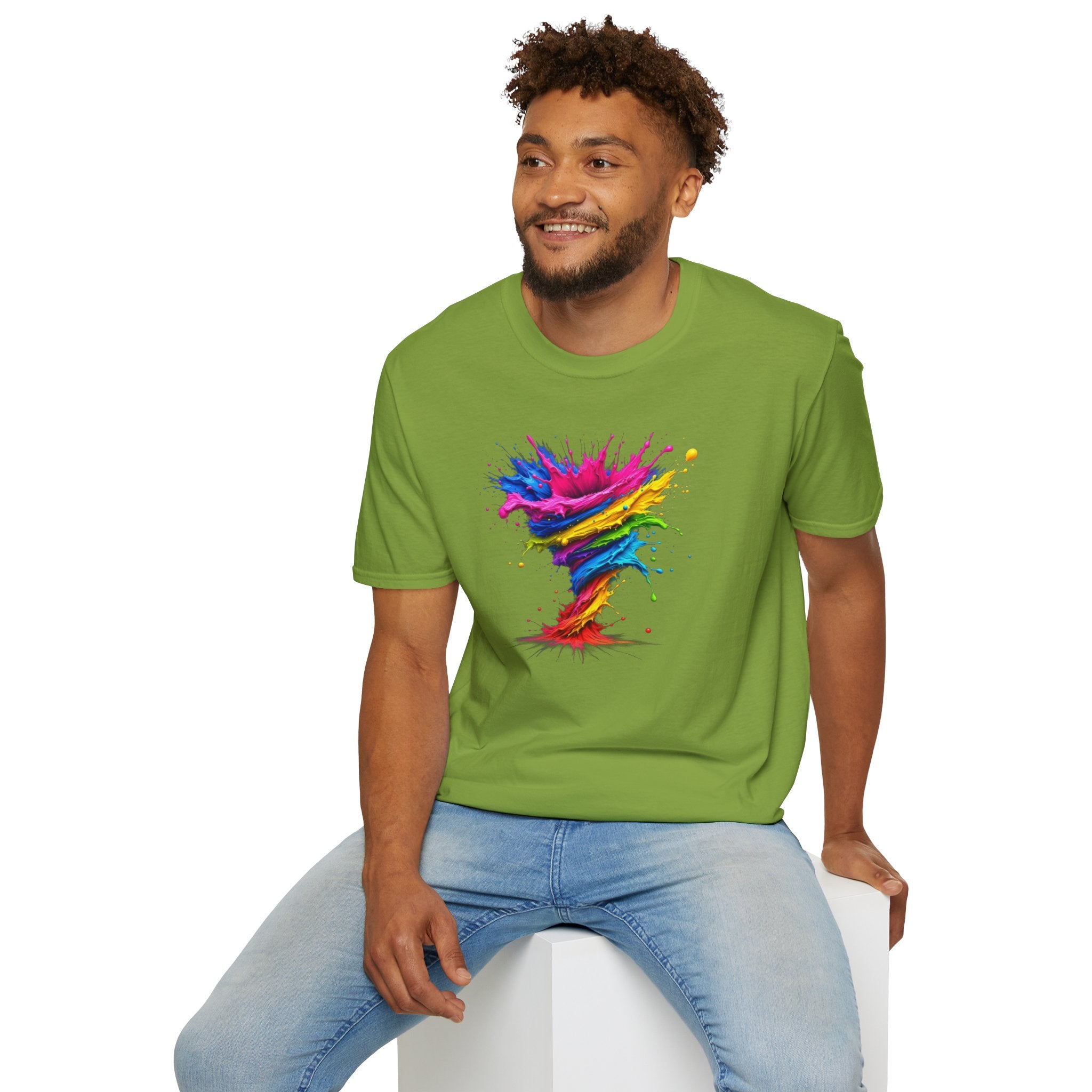 Vibrant Splash Art Tee, Colorful Unisex T-Shirt, Fun Graphic Tee, Summer Festival Top, Gift for Art Lovers, Casual Everyday Wear