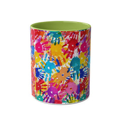 Vibrant Handprint Coffee Mug - 11oz Colorful Gift for Kids & Families