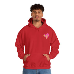 Vibrant Heart Print Hoodie - Funky Sweatshirt for Cozy Days, Perfect for Gifts, Casual Wear, Festivals, and Everyday Comfort