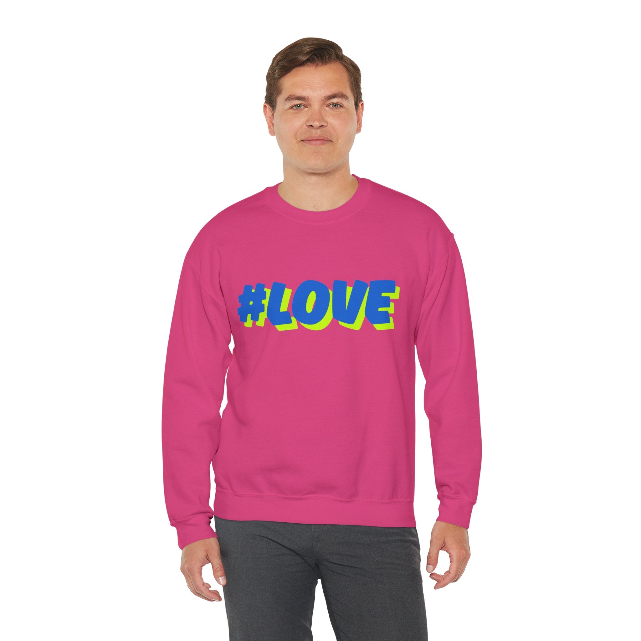 #Love Unisex Heavy Blend™ Crewneck Sweatshirt - Cozy Gift for Friends, Valentine's Day, Casual Wear, Gift for Her, Everyday Comfort
