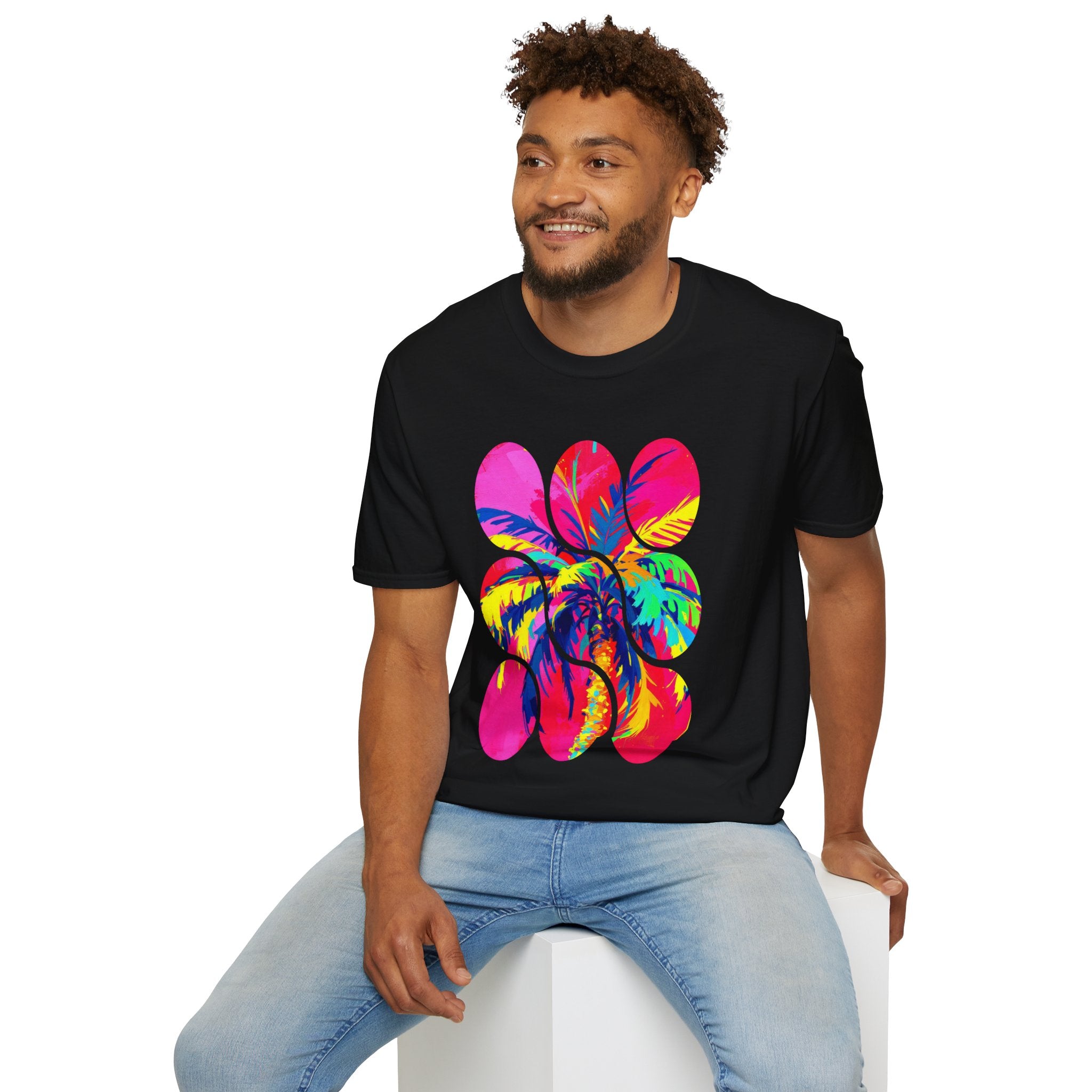 Vibrant Tropical T-Shirt, Beachwear, Summer Apparel, Casual Outfit, Gift for Friends, Festival Fashion
