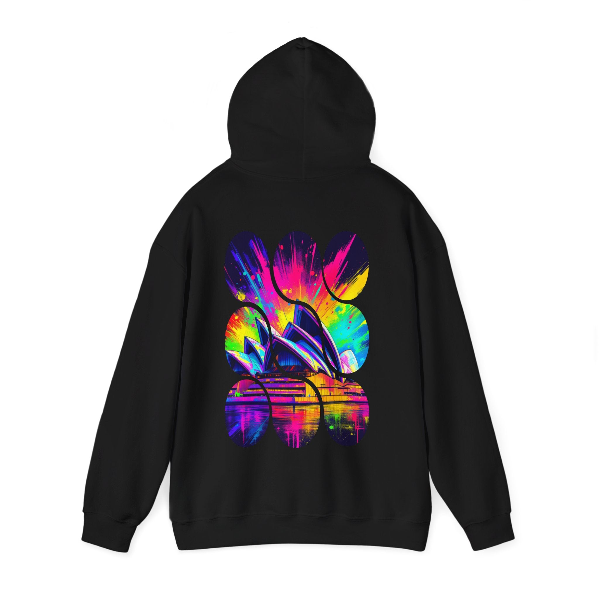 Colorful City View Abstract Hoodie with Eye-Catching Design, Perfect for Casual Wear, Art Lovers, Gift for Friends, Cozy Layering