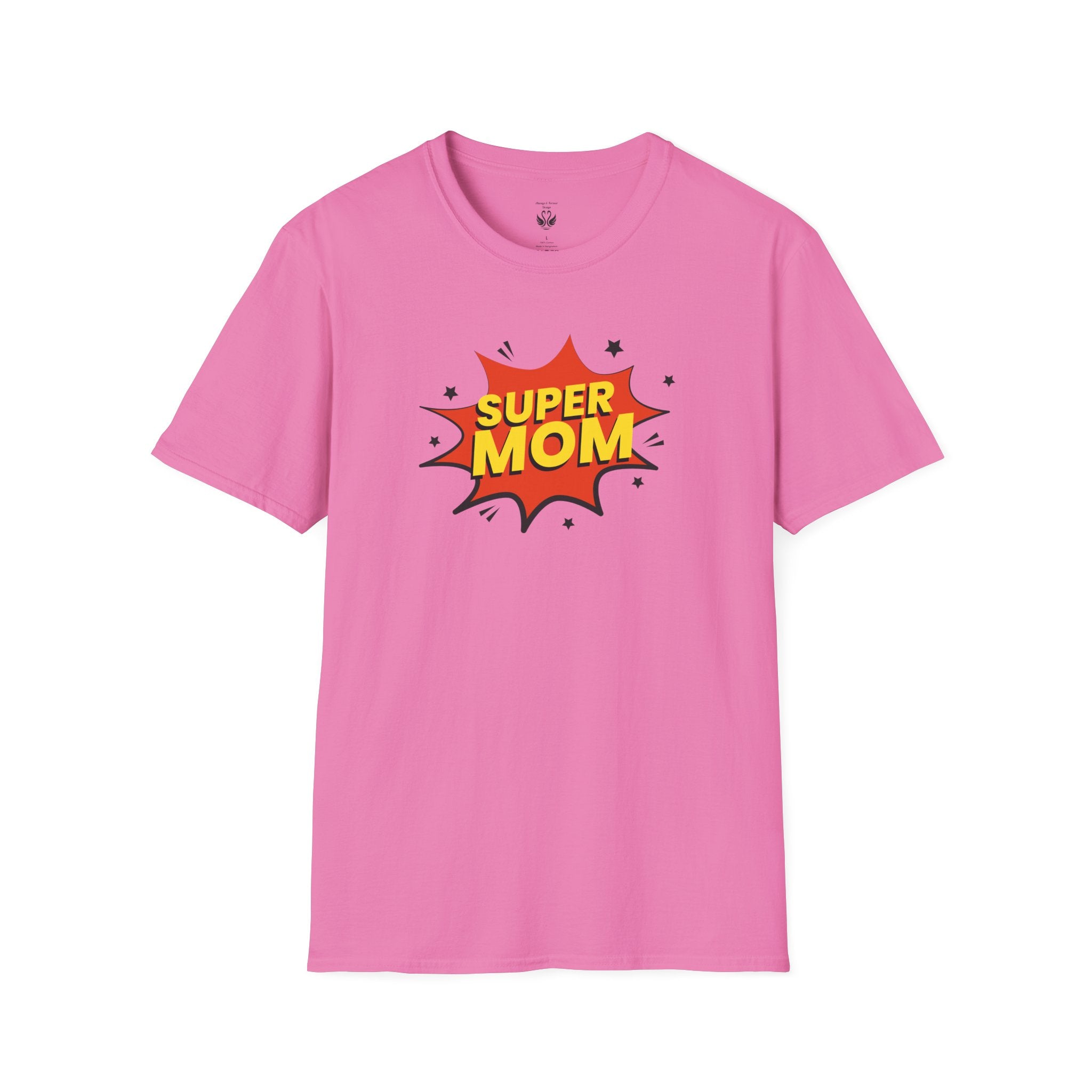 Super Mom Unisex Softstyle T-Shirt | Gift for Mother's Day, Funny Mom Tee, Birthday Present for Mom, Family Apparel, Casual Wear