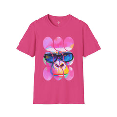 Vibrant Gorilla Graphic Tee, Unisex Softstyle T-Shirt, Funky Apparel, Casual Wear, Gift for Animal Lovers, Summer Collection