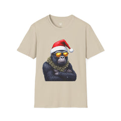 Cool Gorilla Santa T-Shirt | Funny Holiday Tee | Unisex Gift for Christmas, Party Wear, Family Gathering, Casual Style