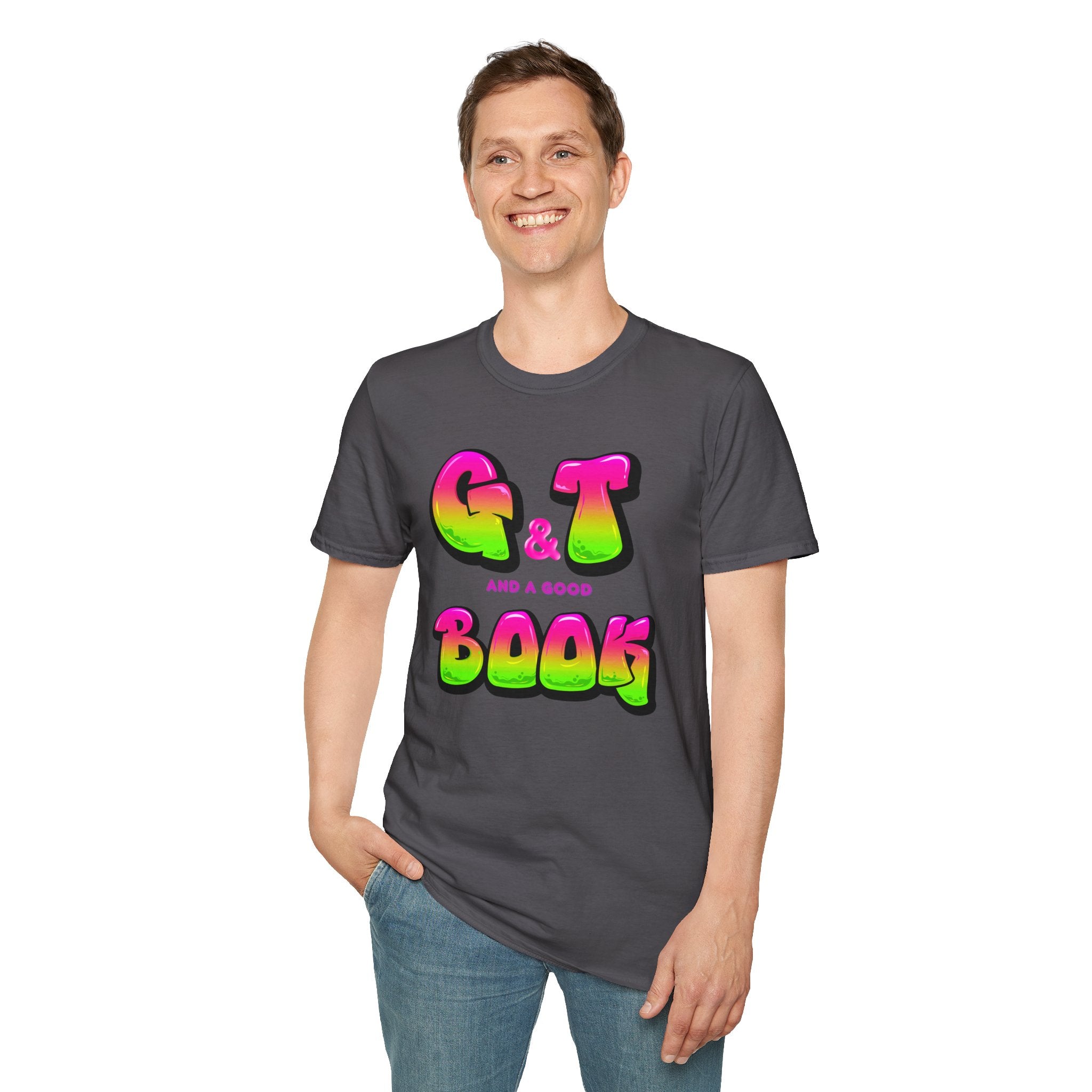 Colorful G&T Book Lover Unisex T-Shirt, Summer Vibes Tee, Gift for Readers, Casual Wear, Fun Graphic Top
