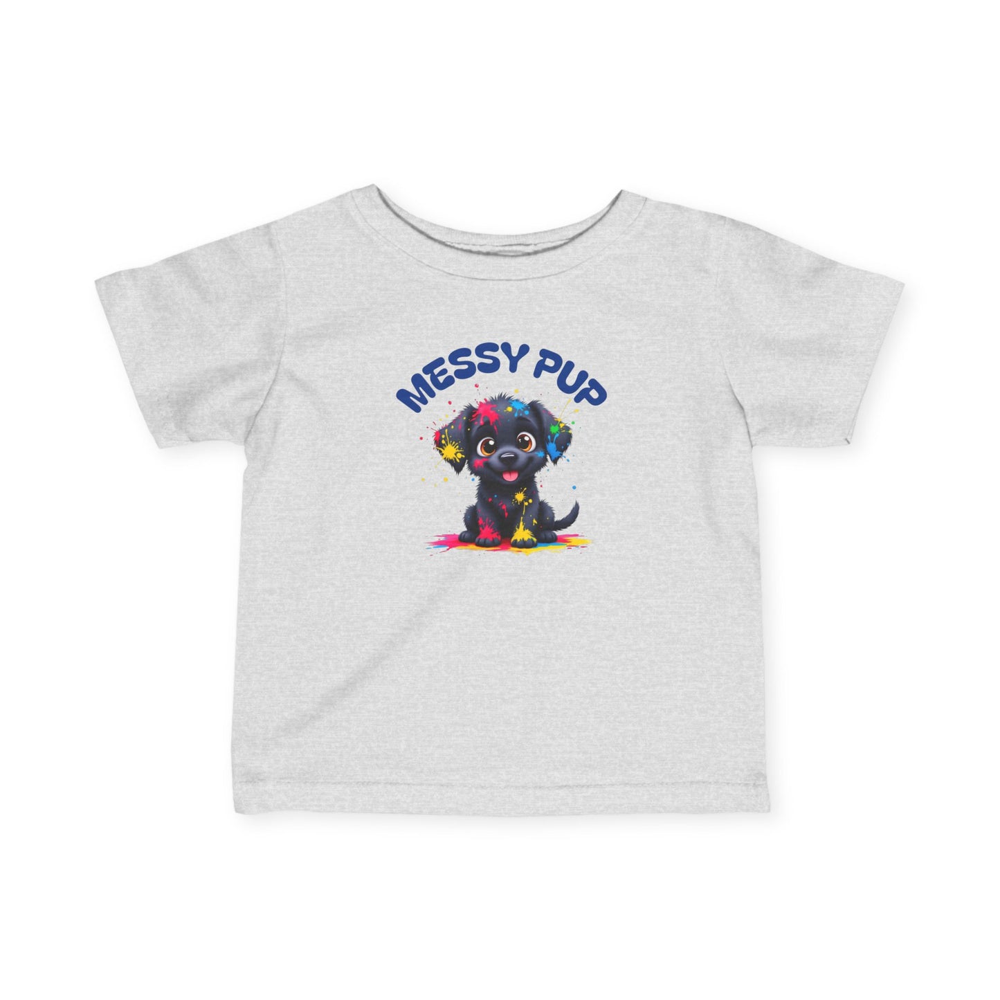 Messy Pup Infant Tee - Cute Animal Graphic T-Shirt for Kids