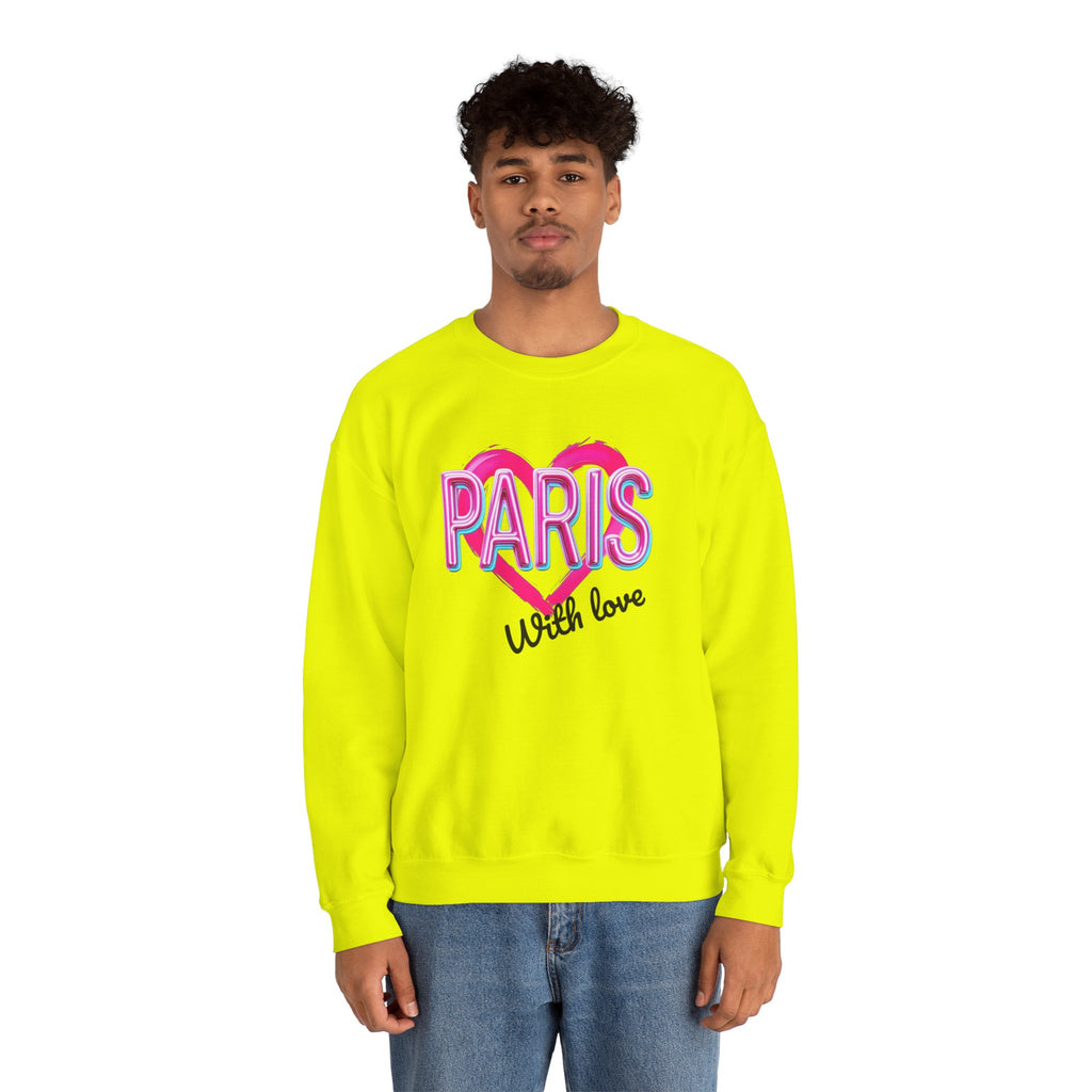 Paris Love Crewneck Sweatshirt, Gift for Her, Cozy Fashion, Travel Souvenir, Valentine's Day, Casual Style