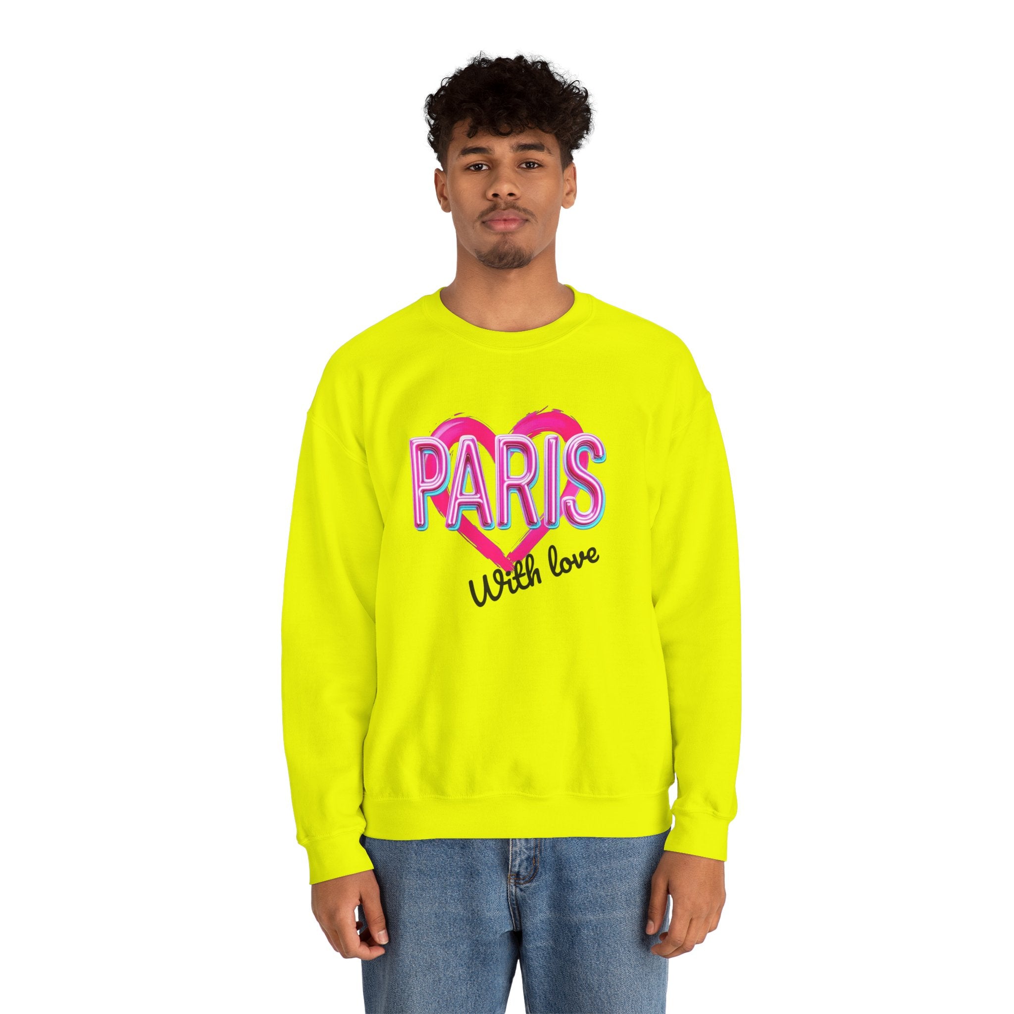 Paris Love Crewneck Sweatshirt, Gift for Her, Cozy Fashion, Travel Souvenir, Valentine's Day, Casual Style
