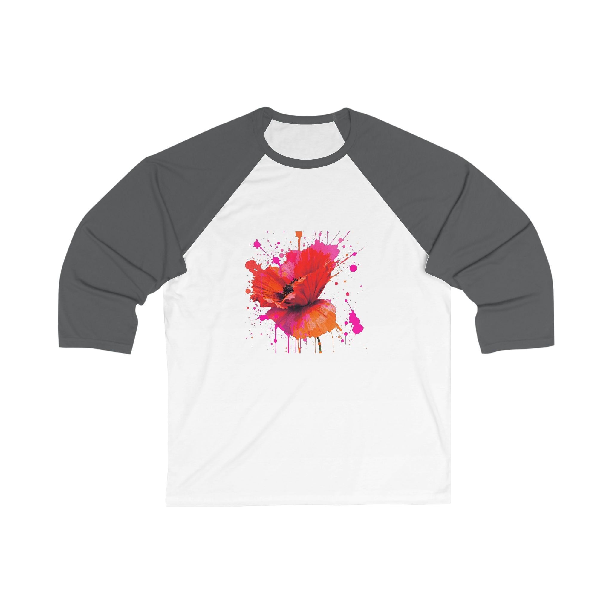 Floral Watercolor Baseball Tee | Unisex Spring Shirt, Perfect Gift for Flower Lovers, Casual Wear, Outdoor Activities, Art Inspired Apparel